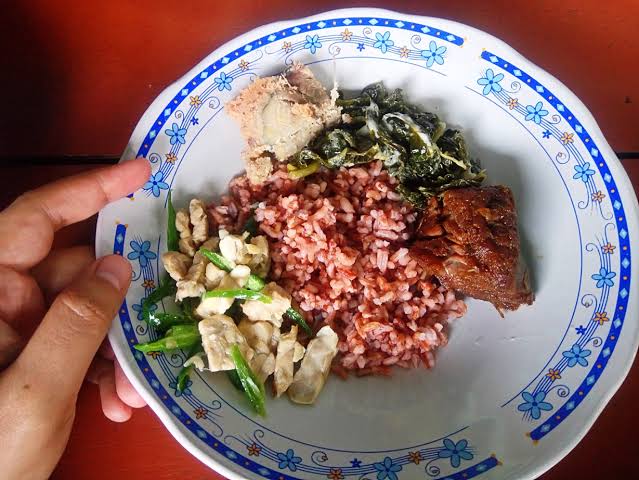 Nasi Merah, Sayur Lombok Ijo, Empal