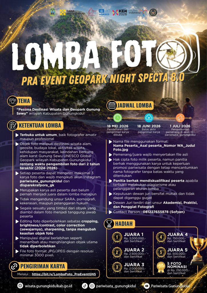 Lomba Foto Geosite dan Destinasi Wisata Gunungkidul